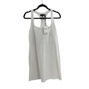 Theory Womens White Racerback Tank Dress Size L Good Collection